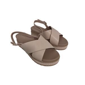 Torrid Women's Criss Cross Flatform Sandal Faux Leather Cross Strap‎ Mauve 11 WW